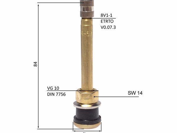 Felgenventil V3.21.4 | TR570/84MS | für LKW NFZ Reifen | Reifenventil