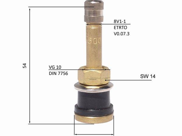 Felgenventil V3.21.3 | TR500 54MS | für LKW NFZ Reifen | Reifenventil