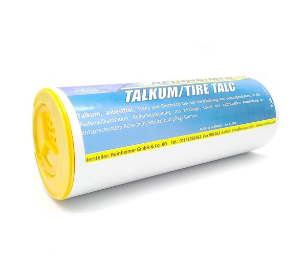 TALKUM Streudose | Inhalt 500 Gramm | Talk-Gummipflege zur Reifen- / Schlauchmontage